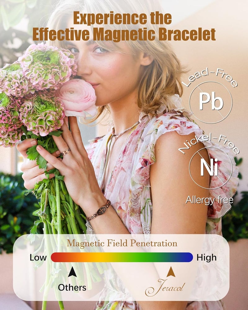 Jeracol Copper Bracelets & Rings for Women, Copper Magnetic Bracelet for Women - Image 4